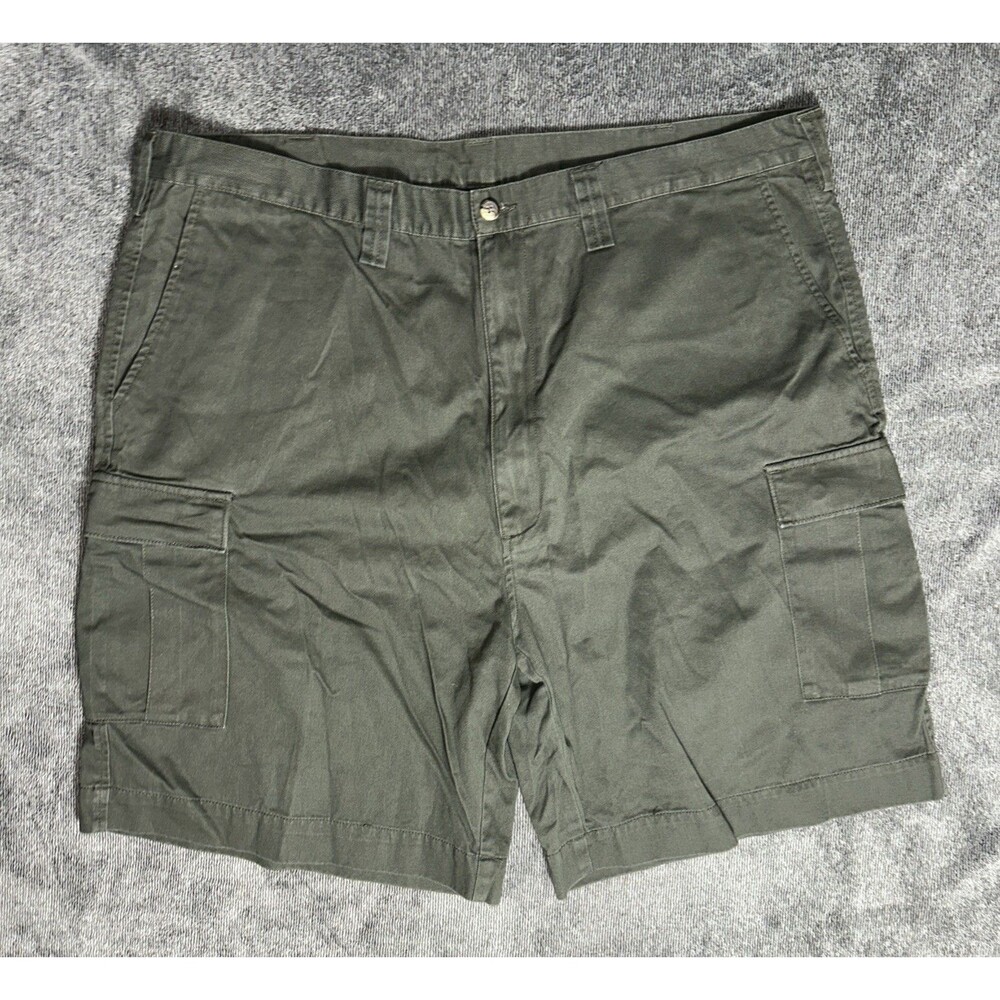 Haggar Generations Great American Khakis Mens 42 Olive Relaxed Fit Cotton Shorts
